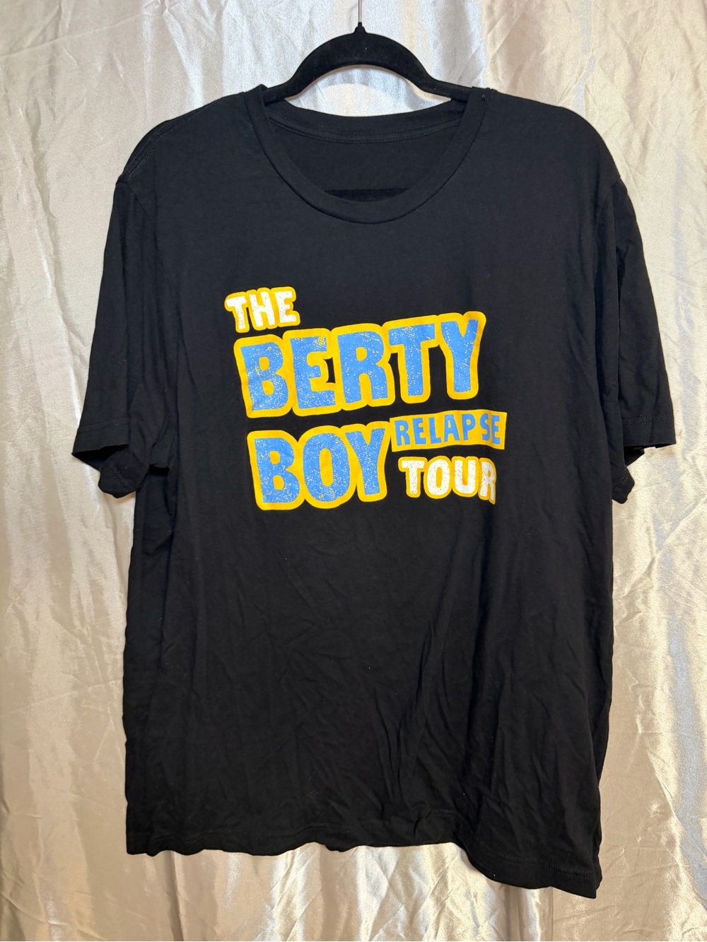 The Berty Boy Relapse Tour Graphic Tee - Black with Blue & Yellow Print Size XXL